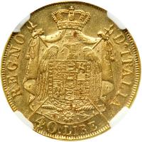 Italian States - Kingdom of Italy. 40 Lire, 1808-M. NGC EF45 - 2