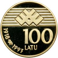 Latvia. 100 Latu, 1993. PF - 2