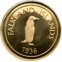 Falkland Islands. Sovereign, 1936. PF - 2