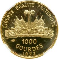 Haiti. 1000 Gourdes, 1973. NGC PF67 - 2