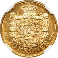 Denmark. 20 Kroner, 1912-VBP GJ. NGC MS64 - 2