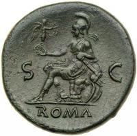 Nero, AD 54-68. AE Sestertius minted at Rome, c. AD 65. VF - 2