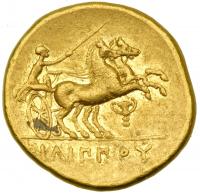 Kingdom of Macedon. Philip II, 359-336 BC. Gold Stater (8.60 g) minted at Pella, c. 340-328 BC. VF - 2