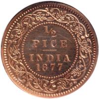 British India. ½ Pice, 1877. NGC MS62 - 2