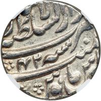 India - Mughal. Rupee, AH1110 Year 42. NGC AU55 - 2