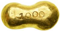 China. Gold 1 Tael Ingot, ND. VF - 2