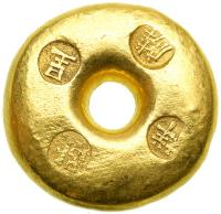 China. Gold 1 Tael Ingot, ND. VF - 2