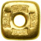 China. Gold 1 Tael Square Shaped Ingot, ND. VF