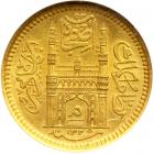India - Hyderabad. &frac12; Ashrafi, AH1325 Year 41. NGC MS65