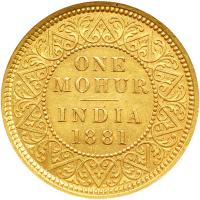 British India. Mohur, 1881. NGC AU58 - 2