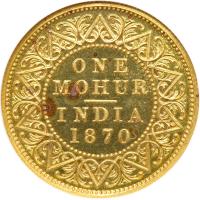British India. Mohur, 1870-C. NGC PF64 - 2