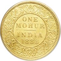 British India. Mohur, 1888-C. PCGS AU58 - 2