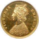 British India. Restrike &frac12; Anna in gold, 1890. PCGS PF62