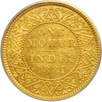 British India. Mohur, 1881. PCGS MS62 - 2