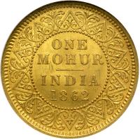British India. Mohur, 1862-C. NGC MS62 - 2