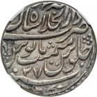 India - Mughal. Rupee, AH1157 Year 27. NGC EF45