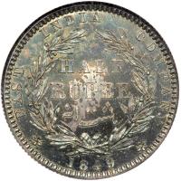 British India. Proof ½ Rupee, 1849. NGC PF64 - 2