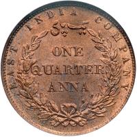 British India. ¼ Anna, 1858 (W). NGC MS64 - 2