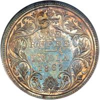 British India. Rupee, 1862-C. NGC MS64 - 2