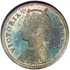 British India. ¼ Rupee, 1877-C. NGC MS64