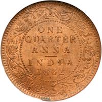 British India. ¼ Anna, 1862-C. NGC MS63 - 2