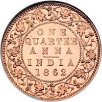 British India. ¼ Anna, 1862-C. NGC MS63 - 2