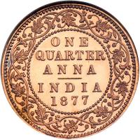 British India. ¼ Anna, 1877-C. NGC MS64 - 2