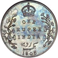 British India. Rupee, 1905-B. NGC MS64 - 2