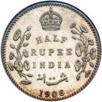 British India. ½ Rupee, 1906-C. NGC MS65 - 2