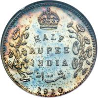 British India. ½ Rupee, 1910-B. NGC MS64 - 2