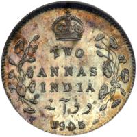 British India. 2 Annas, 1905-C. NGC MS63 - 2