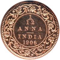 British India. 1/12 Anna, 1906-C. NGC MS63 - 2