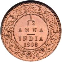 British India. 1/12 Anna, 1908-C. NGC MS65 - 2