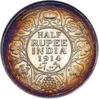 British India. ½ Rupee, 1914-B. NGC MS65 - 2