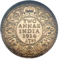 British India. 2 Annas, 1914-B. NGC MS63 - 2