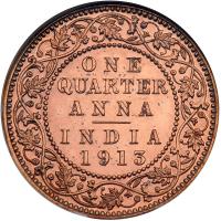 British India. ¼ Anna, 1913-C. NGC MS65 - 2