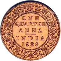 British India. ¼ Anna, 1926-B. NGC MS64 - 2