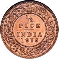 British India. ½ Pice, 1916-C. NGC MS63 - 2