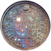 British India. ¼ Rupee, 1938-C. NGC MS65 - 2