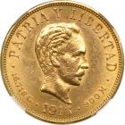 Cuba. 10 Pesos, 1916. NGC AU