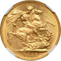 Australia. Sovereign, 1885-M. NGC MS62 - 2