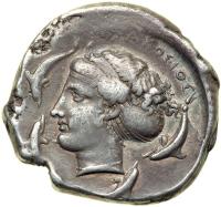 Sicily, Syracuse, c. 410 BC or somewhat later. AR Tetradrachm (17.15 g). VF - 2