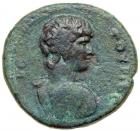 Antinoos, favorite of Hadrian, died AD 131. AE 2 Assaria minted at Mantinea in Arkadia, AD 134. VF