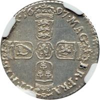 Great Britain. Sixpence, 1697-B. NGC AU - 2