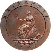 Great Britain. 'Cartwheel' Bronzed Proof Penny, 1797. NGC PF63 - 2