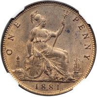 Great Britain. Penny, 1881-H. NGC MS64 - 2