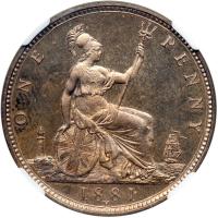 Great Britain. Bronze Proof Penny, 1881-H. NGC PF65 - 2