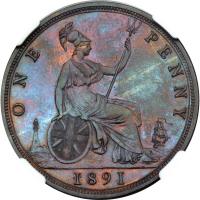 Great Britain. Proof Penny, 1891. NGC PF64 - 2