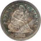 1885 Seated Liberty Quarter. ANACS MS64