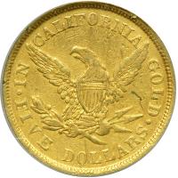 1852 Wass, Molitor & Co. (San Francisco) $5 Gold. Large head - 2